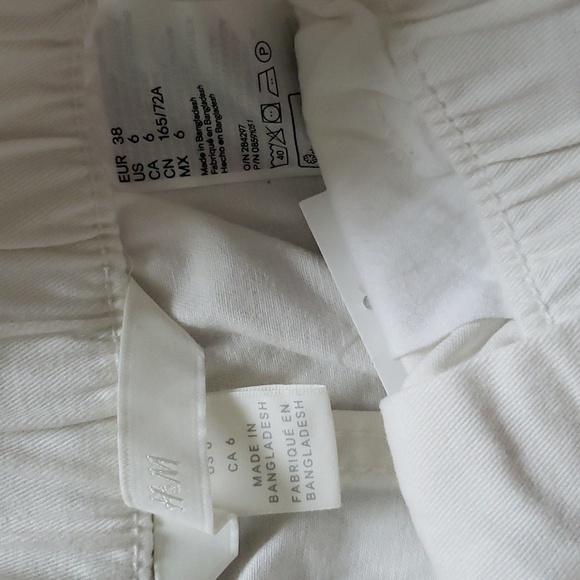 H&M paperbag 100 cotton white shorts high waisted size 6 - Picture 3 of 5